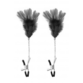 Зажимы для сосков с черными перьями Sweet Caress Feather Nipple Clumps - Sweet Caress - купить с доставкой в Балашихе