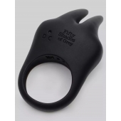 Черное эрекционное виброкольцо Sensation Rechargeable Vibrating Rabbit Love Ring - Fifty Shades of Grey - в Балашихе купить с доставкой