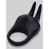 Черное эрекционное виброкольцо Sensation Rechargeable Vibrating Rabbit Love Ring - Fifty Shades of Grey - в Балашихе купить с доставкой