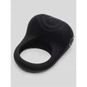 Черное эрекционное виброкольцо Sensation Rechargeable Vibrating Love Ring - Fifty Shades of Grey - в Балашихе купить с доставкой