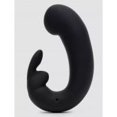 Черный мини-вибратор  кролик  Sensation Rechargeable G-Spot Rabbit Vibrator - 11,4 см. - Fifty Shades of Grey