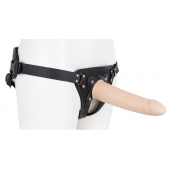 Пустотелый страпон Harness CLASSIC с бандажом - 19,5 см. - LOVETOY (А-Полимер) - купить с доставкой в Балашихе