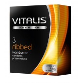 Ребристые презервативы VITALIS PREMIUM ribbed - 3 шт. - Vitalis - купить с доставкой в Балашихе