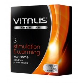 Презервативы VITALIS PREMIUM stimulation   warming с согревающим эффектом - 3 шт. - Vitalis - купить с доставкой в Балашихе