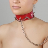Красный ошейник из натуральной кожи - Sitabella - купить с доставкой в Балашихе