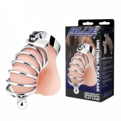 Серебристая клетка для члена Urethral Play Cage - BlueLine - купить с доставкой в Балашихе