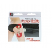 Металлические наручники с чёрной меховой опушкой - Dream Toys - купить с доставкой в Балашихе