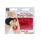 Металлические наручники с красной меховой опушкой METAL HANDCUFF WITH PLUSH RED - Dream Toys - купить с доставкой в Балашихе