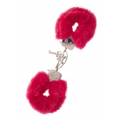 Металлические наручники с красной меховой опушкой METAL HANDCUFF WITH PLUSH RED - Dream Toys - купить с доставкой в Балашихе