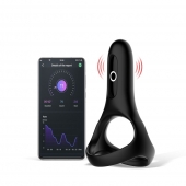 Черное виброкольцо Magic Motion Rise с подхватом мошонки - Magic Motion - в Балашихе купить с доставкой