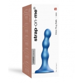 Голубая насадка Strap-On-Me Dildo Plug Balls size S - Strap-on-me - купить с доставкой в Балашихе