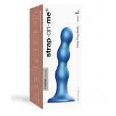 Голубая насадка Strap-On-Me Dildo Plug Balls size L - Strap-on-me - купить с доставкой в Балашихе