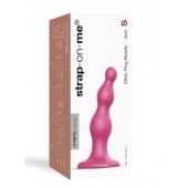 Розовая насадка Strap-On-Me Dildo Plug Beads size S - Strap-on-me - купить с доставкой в Балашихе