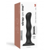 Черная насадка Strap-On-Me Dildo Geisha Balls size M - Strap-on-me - купить с доставкой в Балашихе