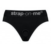 Черные трусики для насадок Heroine Lingerie Harness - size S - Strap-on-me - купить с доставкой в Балашихе