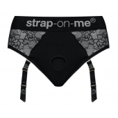 Черные трусики для насадок Diva Lingerie Harness - size S - Strap-on-me - купить с доставкой в Балашихе