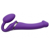 Фиолетовый безремневой вибрострапон Vibrating Bendable Strap-On - size L - Strap-on-me - купить с доставкой в Балашихе