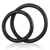 Набор из двух черных силиконовых колец разного диаметра SILICONE COCK RING SET - BlueLine - в Балашихе купить с доставкой