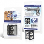 Хомут-утяжка для мошонки из искусственной кожи на клепках SNAP BALL STRETCHER - BlueLine - купить с доставкой в Балашихе