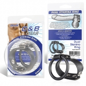 Двойное кольцо выносливости на пенис DUAL STAMINA RING - BlueLine - в Балашихе купить с доставкой