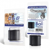 Хомут-утяжка для мошонки из искусственной кожи на липучке VELCRO BALL STRETCHER- 4 см. - BlueLine - в Балашихе купить с доставкой