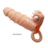 Телесная удлиняющая вибронасадка Penis Sleeve Connor - 17 см. - Baile - в Балашихе купить с доставкой
