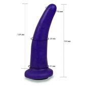 Фиолетовая гладкая изогнутая насадка-плаг - 13,3 см. - LOVETOY (А-Полимер) - купить с доставкой в Балашихе