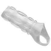 Насадка на пенис с кольцом для мошонки Clear Sensations Enhancer Sex Sleeve - 11,5 см. - XR Brands - в Балашихе купить с доставкой