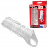 Насадка на пенис с кольцом для мошонки Clear Sensations Enhancer Sex Sleeve - 11,5 см. - XR Brands - в Балашихе купить с доставкой