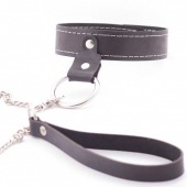 Узкий однослойный ошейник с поводком - Crazy Handmade - купить с доставкой в Балашихе