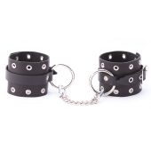 Черные кожаные оковы с люверсами - Crazy Handmade - купить с доставкой в Балашихе
