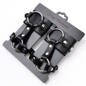 Черные наручники с креплением на кисть руки - Crazy Handmade - купить с доставкой в Балашихе
