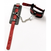 Черные оковы с красным декором и заклепками - Crazy Handmade - купить с доставкой в Балашихе