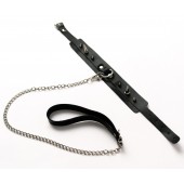 Черный ошейник с шипами и поводком - Crazy Handmade - купить с доставкой в Балашихе