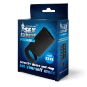 Черная открытая насадка на пенис с кольцом для мошонки XXXL-size - 9,9 см. - Sex Expert - в Балашихе купить с доставкой