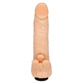 Телесная гелевая насадка-фаллос с клиторальными лепестками - 18,5 см. - LOVETOY (А-Полимер) - купить с доставкой в Балашихе