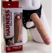 Насадка-фаллос в комплекте с трусиками Harness - 21,6 см. - LOVETOY (А-Полимер) - купить с доставкой в Балашихе