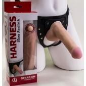 Страпон Harness из двух предметов: трусики с плугом и насадка-фаллос - 17 см. - LOVETOY (А-Полимер) - купить с доставкой в Балашихе