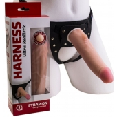 Реалистичный страпон Harness из трусиков и насадки-фаллоса - 18,5 см. - LOVETOY (А-Полимер) - купить с доставкой в Балашихе