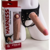 Реалистичный страпон Harness из трусиков и насадки-фаллоса - 18,5 см. - LOVETOY (А-Полимер) - купить с доставкой в Балашихе