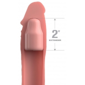 Телесная насадка-удлинитель 2 Inch Silicone X-tension with Strap - 20,3 см. - Pipedream - в Балашихе купить с доставкой