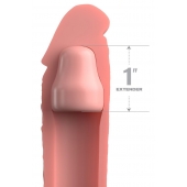 Телесная насадка-удлинитель 1 Inch Silicone X-tension - 17,8 см. - Pipedream - в Балашихе купить с доставкой