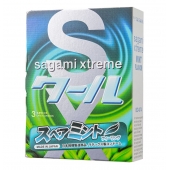 Презервативы Sagami Xtreme Mint с ароматом мяты - 3 шт. - Sagami - купить с доставкой в Балашихе