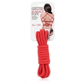Красная хлопковая веревка для связывания - 3 м. - Lux Fetish - купить с доставкой в Балашихе