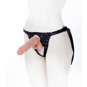 Страпон с поясом Harness - 19 см. - LOVETOY (А-Полимер) - купить с доставкой в Балашихе
