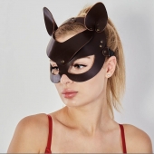 Коричневая кожаная маска  Кошечка - Sitabella - купить с доставкой в Балашихе