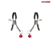 Серебристые зажимы на соски с шариками - Notabu - купить с доставкой в Балашихе