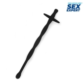 Черный силиконовый уретральный стимулятор - 15 см. - Sex Expert - купить с доставкой в Балашихе