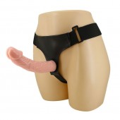 Гладкий фаллоимитатор с крупной головкой на ремешках - 19,7 см. - Baile - купить с доставкой в Балашихе