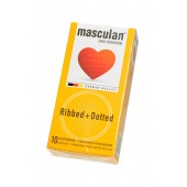 Презервативы с колечками и пупырышками Masculan Ribbed+Dotted - 10 шт. - Masculan - купить с доставкой в Балашихе